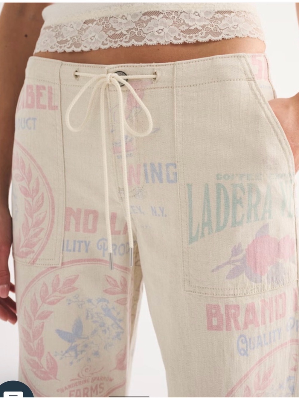 Abercrombie low loose linen blend jeans